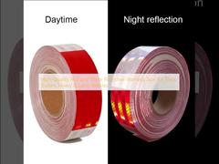 High-Quality Red and White Reflective Warning Tape  for Truck, Trailers, Heavy & Long Vehicles
