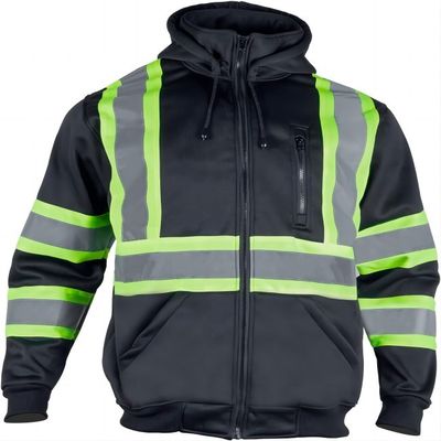 Mua Áo khoác phản quang an toàn 100% Polyester Quần áo bảo hộ lao động phản quang mùa đông có áo hoodie ANSI sản xuất trực tuyến