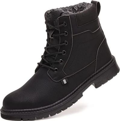 Mua Đen EU38 Chống đâm thủng Ủng an toàn chống lạnh Ủng nam bằng thép ngón chân mùa đông sản xuất trực tuyến