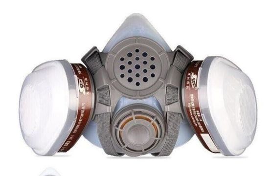 Giá tốt. Mặt nạ phòng độc nửa mặt nạ màu trắng nâu Mặt nạ phòng độc chống khí Hóa chất hữu cơ trực tuyến