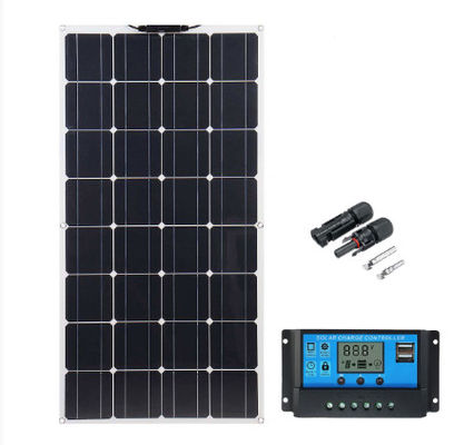 Giá tốt. Bảng điều khiển năng lượng mặt trời linh hoạt không thấm nước 100W 12V đơn tinh thể với bộ điều khiển sạc trực tuyến