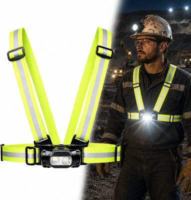 Giá tốt. Đèn làm việc gắn ngực chống nước IPX4 với nguồn sáng kép và dây đeo phản quang cho công việc ban đêm rảnh tay Trực tuyến